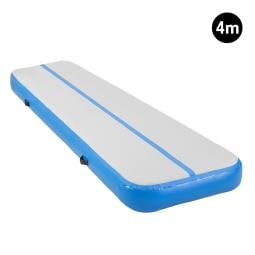4m Inflatable Yoga Mat Gym Exercise 20cm Air Track Tumbling - Blue