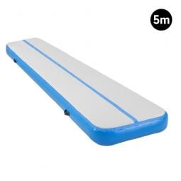 5m Inflatable Yoga Mat Gym Exercise 20cm Air Track Tumbling - Blue