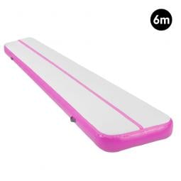 6m Inflatable Yoga Mat Gym Exercise 20cm Air Track Tumbling - Pink