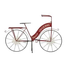 137cm Red Metal Christmas Display Bike