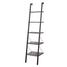 Sarantino Amelia 5-Tier Ladder Shelf - Walnut
