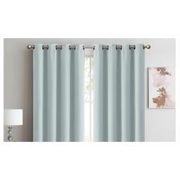 Blockout Curtains Panels 3 Layers Eyelet Mineral Green