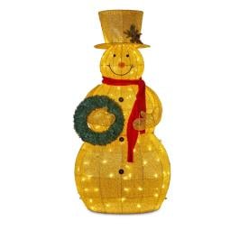 150cm Gold Outdoor Christmas Snowman with Lights