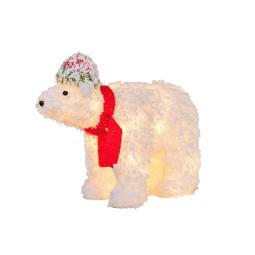 Christmas Polar Bear with Lights & Snowy Finish - 43cm