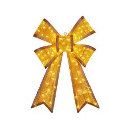 Christmas Bow Display with Lights- Gold Indoor/Outdoor 110cm