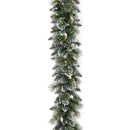 Christmas Garland with Lights Battery Operated 274cm Glittery Bristle