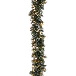 Christmas Garland with Lights- Electric 274cm Glittery Bristle