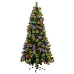 National Tree Company 2.3m Bristle Berry Multicolour Pre-Lit Christmas Tree with 1116 Tips