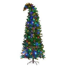 Bad Santa Curved Multicolour Pre-Lit Christmas Tree -  2.3m