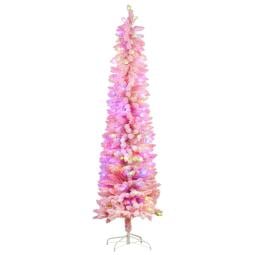 Candy Floss Pink 1.8m Pre-Lit Multicolour Slim Christmas Tree