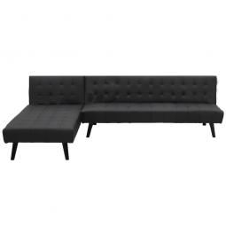 3-Seater Faux Leather Sofa Bed Lounge Chaise Couch Furniture Black