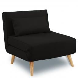 Adjustable Corner Sofa Single Seater Lounge Suede Bed Seat - Black