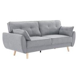 Sarantino 3 Seater Modular Linen Fabric Sofa Bed Couch - Light Grey