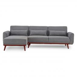 Sarantino Faux Velvet Sofa Bed Couch Lounge Chaise Cushions L.Grey