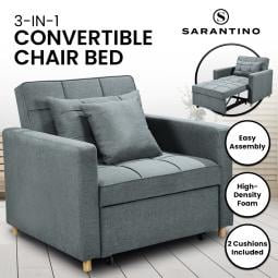 Suri 3-in-1 Convertible Sofa Chair Bed by Sarantino - Airforce Blue