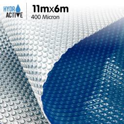 400 Micron Solar Swimming Pool Cover Silver/Blue - 11m x 6m