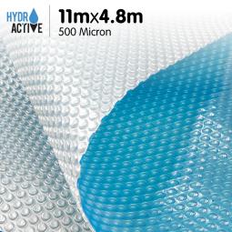 500mic Solar Swimming Pool Cover Silver/Blue - 11m x 4.8m