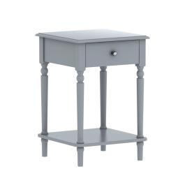 Sarantino Esther Bedside Table with Drawer - Grey