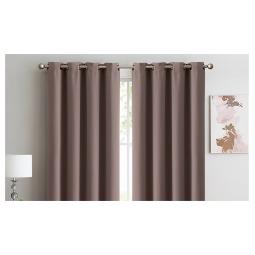 2x 100% Blockout Curtains Panels 3 Layers Eyelet Taupe 240x230cm