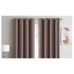 2x 100% Blockout Curtains Panels 3 Layers Eyelet Taupe 140x230cm