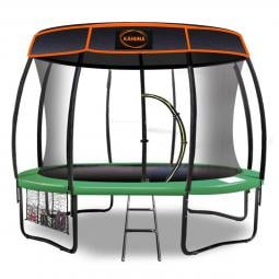 Trampoline 16 ft Kahuna with Basketball set and roof - Green