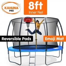 Kahuna Trampoline Pro 08ft - Reversible pad, Emoji Mat, Basketball Set