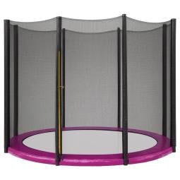 Kahuna 14ft Trampoline Replacement Safety Pad and Net Round 8 Poles Pink