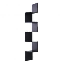 5-Tier Corner Wall Shelf Display Storage Shelves - Black